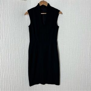 White House Black Market black ponte V-neck sheath dress size 2 cap sleeveless